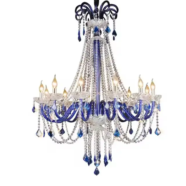 1 Blue Crystal Chandelier