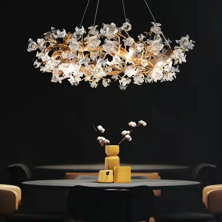 1 Flower shape Glazed chandelier